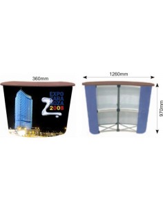 Mostrador promocional plegable curvo  2