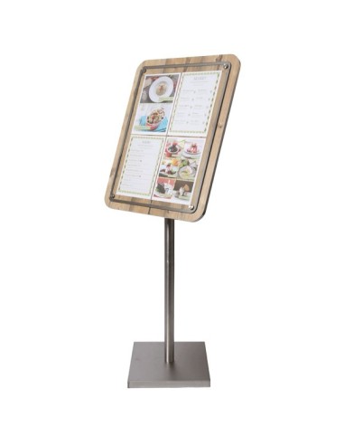 Portamenús de madera para suelo