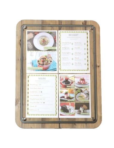 Portamenús de madera para pared