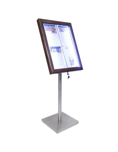 Portamenús de madera con leds