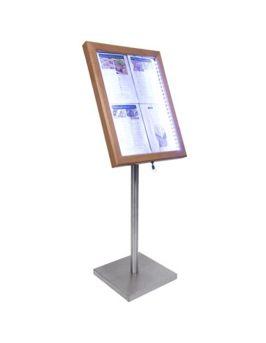 Portamenús de madera con leds