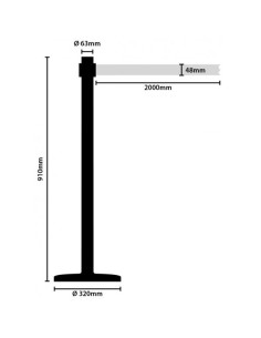 Poste gris con cinta gris 2