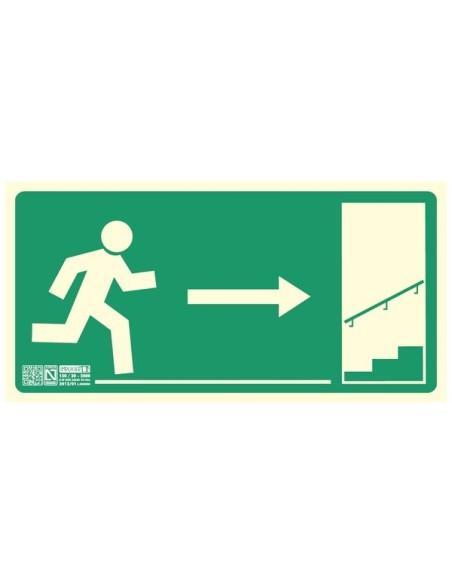 Señal salida derecha escalera arriba