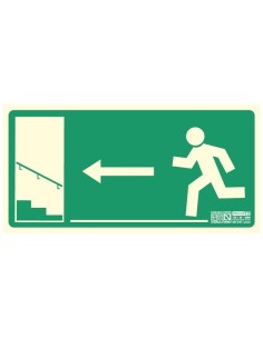 Señal salida izquierda escalera arriba
