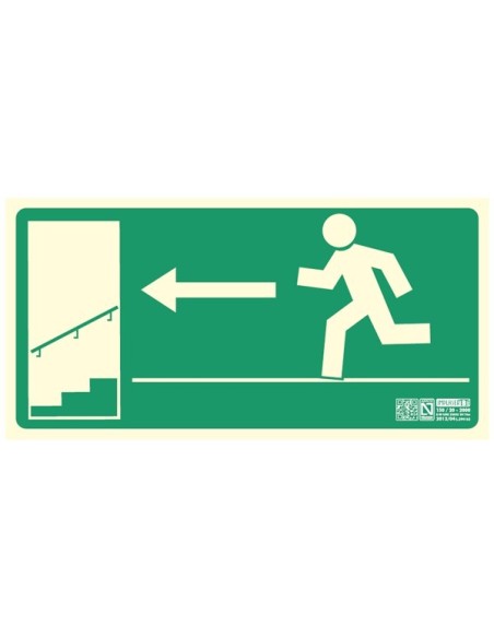 Señal salida izquierda escalera abajo