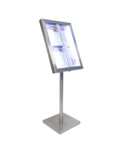 Portamenús luminoso acero inoxidable 2