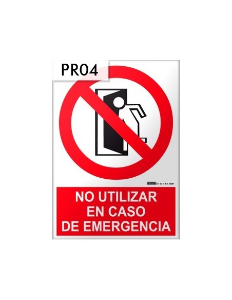 Señal de no utilizar en caso de emergencia
