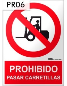 Señal de prohibido carretillas