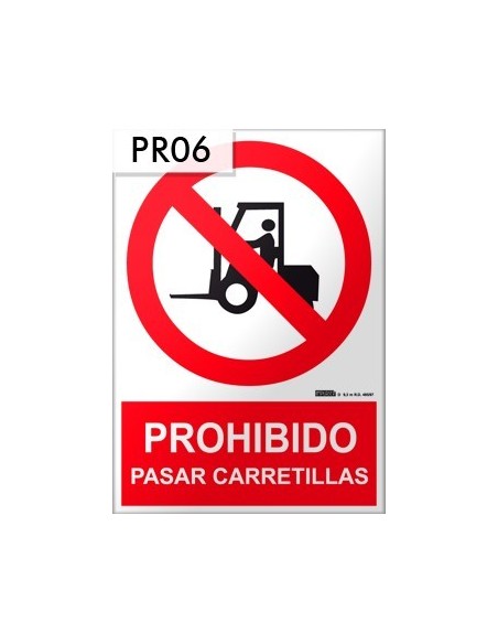 Señal de prohibido carretillas