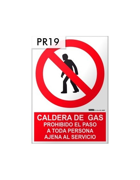 Señal de caldera de gas no pasar