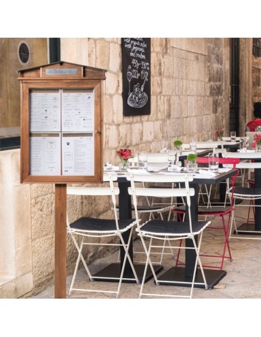 Portamenús luminoso rústico