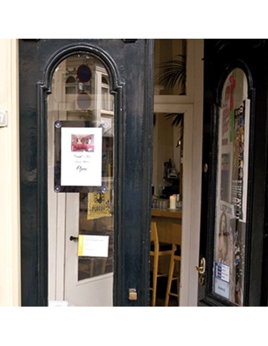 Porta carteles con ventosas