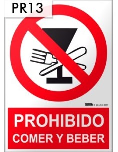 Señal de prohibido comer y beber