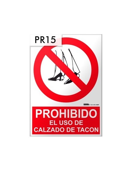 Señal de prohibido calzado de tacón