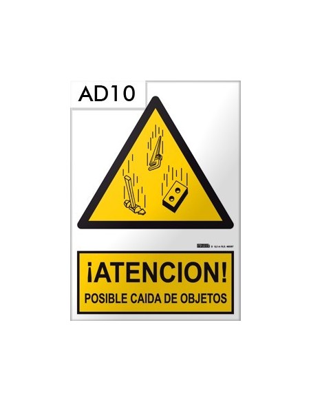 Señal de caída de objetos