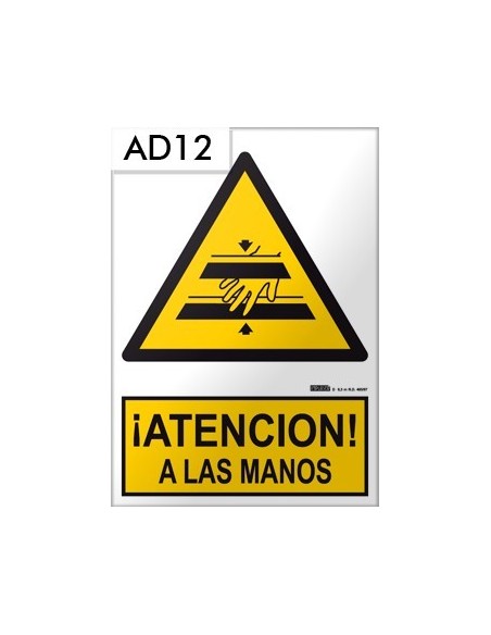 Señal de atención a las manos