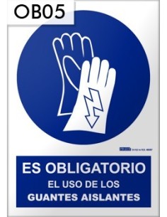 Señal de uso de guantes aislantes