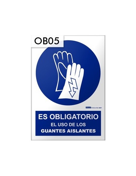 Señal de uso de guantes aislantes Señal de uso de guantes aislantes