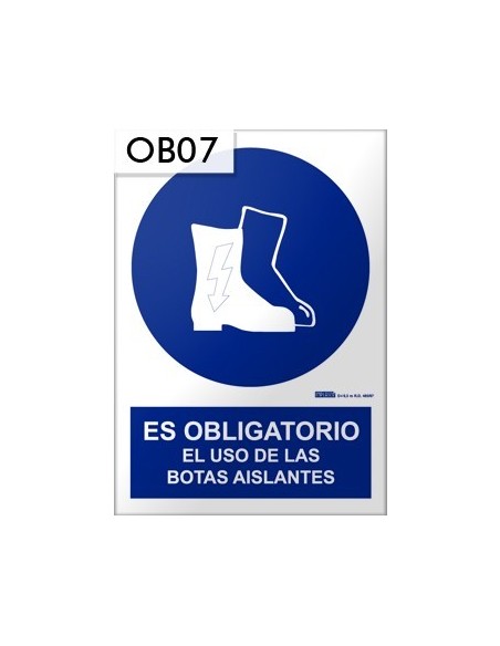 Señal de uso de botas aislantes