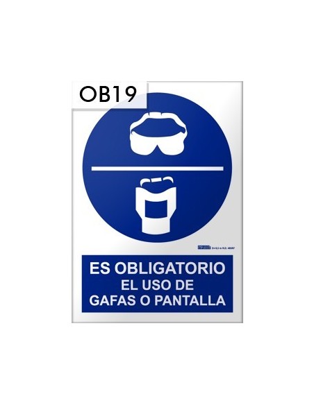 Señal de uso de gafas o pantalla