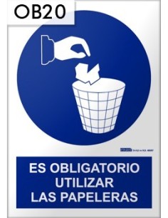 Señal de utilizar las papeleras