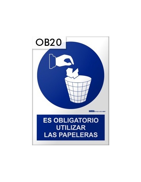 Señal de utilizar las papeleras