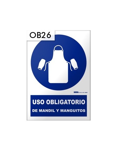 Señal de uso de mandil y manguitos