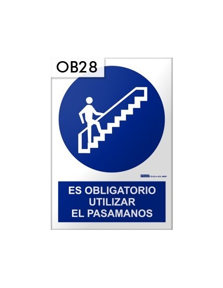 Señal de usar el pasamanos