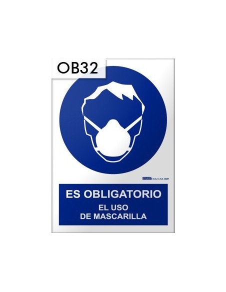 Señal de uso de mascarilla