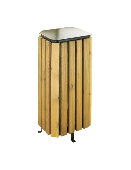 Papelera de madera con tapa Papelera de madera con tapa