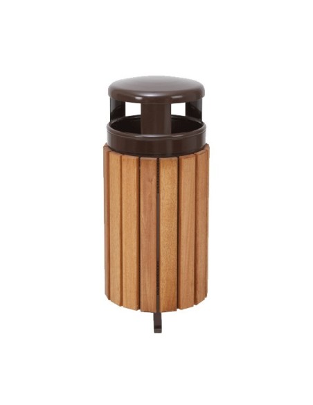 Papelera de madera con cabezal Papelera de madera con cabezal