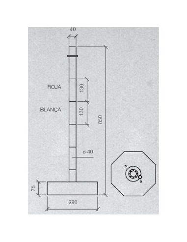 Poste separador con cadena