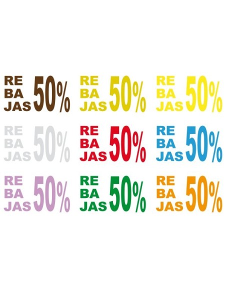 Vinilos de rebajas texto combinado