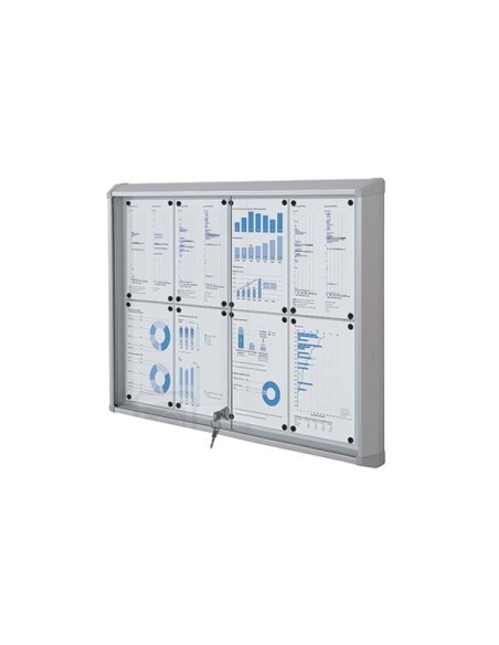 Vitrina de anuncios interior con puerta deslizante