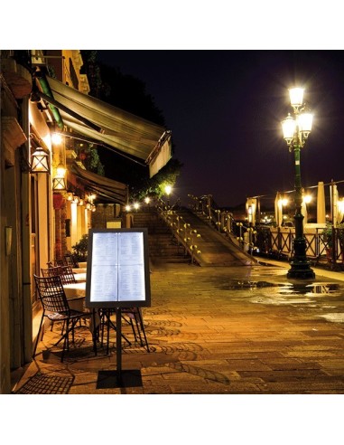 Portamenús con luz para suelo