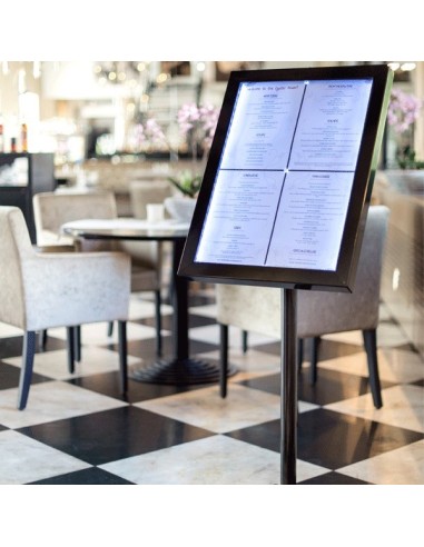 Portamenús con luz para suelo