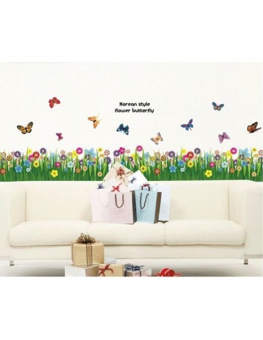 Vinilo flores mariposas 1