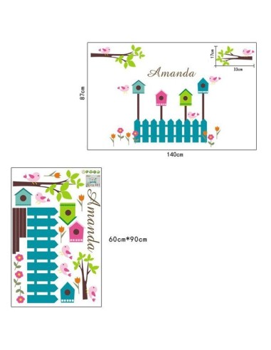 Vinilo flores y pájaros