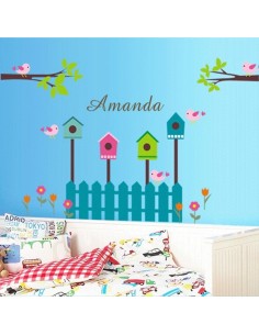 Vinilo flores y pájaros 2